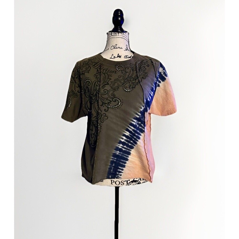 Y2K Affliction “Live Fast” Rhinestone Tee Women’s Large Grunge Streetwear Biker